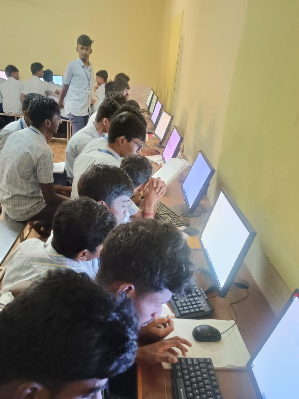 Students working at computers